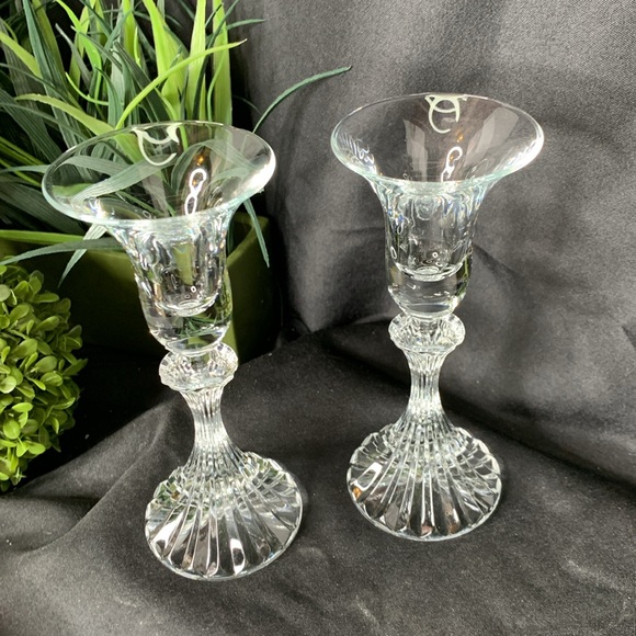 Set of 2 Mikasa “The Ritz” crystal candle holders / candlesticks - Picture 8 of 8